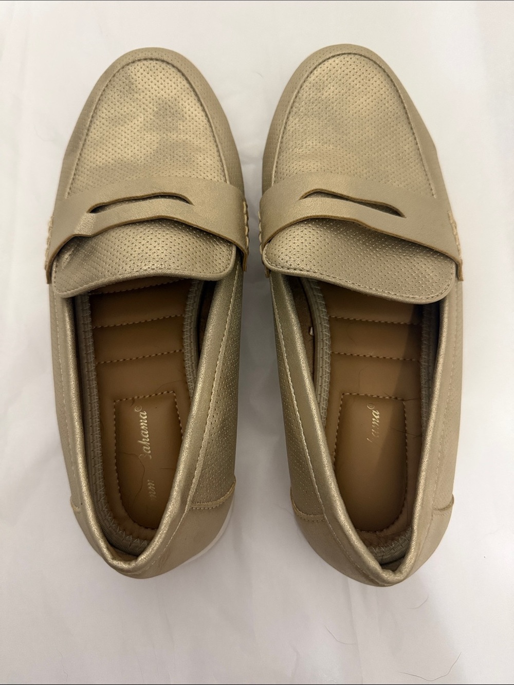 Women’s Metallic Gold Slip-On Loafers